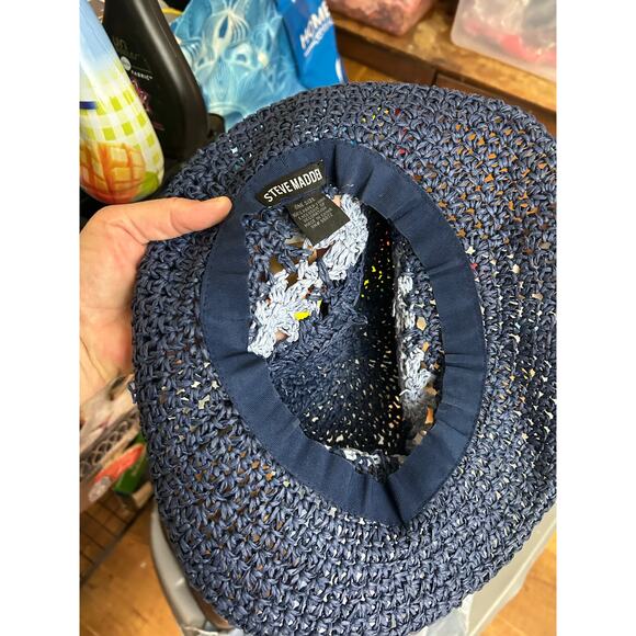NWT Paper Yarn Packable‎ Sun Bucket Hat Navy OS - Picture 9 of 9